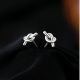 Sterling Silver Knotted Stud Earrings