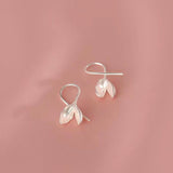 Sterling Silver Lily Flower Ear Hook Earrings