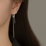 Sterling Silver Long Chain Earrings