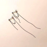 Sterling Silver Long Chain Earrings