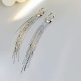 Sterling Silver Long Tassel Earrings