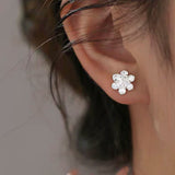 Sterling Silver Lotus Screw Stud Earrings