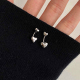 Sterling Silver Love Heart Jacket Earrings