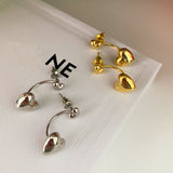 Sterling Silver Love Heart Jacket Earrings