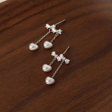 Sterling Silver Love Pearl Earrings