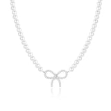 Sterling Silver Luxury Bow Necklaces