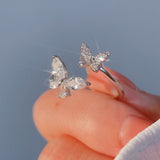 Sterling Silver Luxury Butterfly Rings