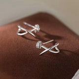 Sterling Silver Luxury Cross Stud Earrings