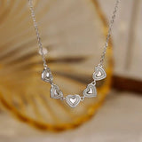 Sterling Silver Luxury Heart-Design Chain Necklaces