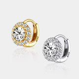 Sterling Silver Luxury Star Dot Zircon Earrings