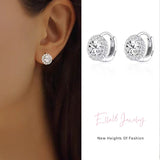 Sterling Silver Luxury Star Dot Zircon Earrings