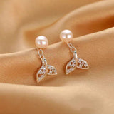 Sterling Silver Mermaid Pearl Earrings