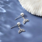 Sterling Silver Mermaid Pearl Earrings