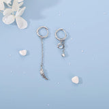 Sterling Silver Moonstone Leaf Earrings