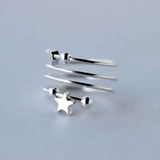 Sterling Silver Multi-Layered Star And Heart Rings