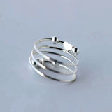 Sterling Silver Multi-Layered Star And Heart Rings