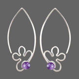 Sterling Silver Natural Amethyst Earrings