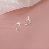 Sterling Silver Niche Design Fishtail Stud Earrings