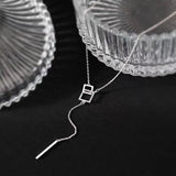 Sterling Silver Niche Design Geometric Clavicle Chain Necklaces