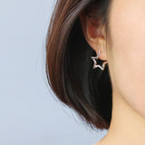 Sterling Silver Niche Design Hollow Star Earrings