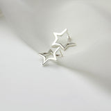 Sterling Silver Niche Design Hollow Star Earrings