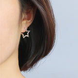 Sterling Silver Niche Design Hollow Star Earrings