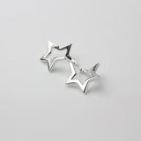 Sterling Silver Niche Design Hollow Star Earrings