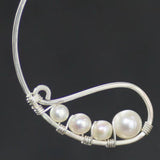 Sterling Silver Pearl Hoop Threader Earrings