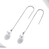 Sterling Silver Pearl Threader Earrings