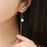 Sterling Silver Pearl Threader Earrings