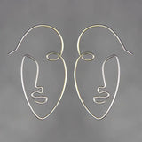 Sterling Silver Picasso Face Earrings