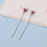 Sterling Silver Pink Heart-Design Earrings