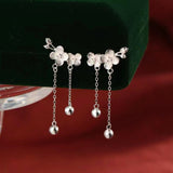 Sterling Silver Plum Blossom Drop Earrings