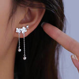 Sterling Silver Plum Blossom Drop Earrings