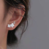 Sterling Silver Plum Blossom Stud Earrings