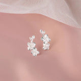 Sterling Silver Plum Blossom Stud Earrings