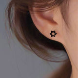 Sterling Silver Pure Silver Star Stud Earrings