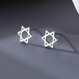 Sterling Silver Pure Silver Star Stud Earrings