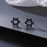 Sterling Silver Pure Silver Star Stud Earrings