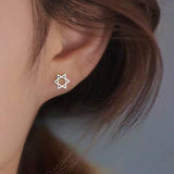 Sterling Silver Pure Silver Star Stud Earrings