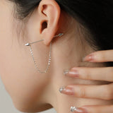 Sterling Silver Rivet Arrow Chain Earrings