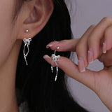 Sterling Silver Screw-Buckle Bow Earrings