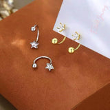 Sterling Silver Star Stud Earrings