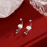 Sterling Silver Screw Anemone Earrings