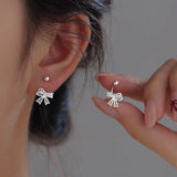 Sterling Silver Screw Bow Earrings