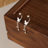 Sterling Silver Screw Butterfly Earrings