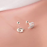 Sterling Silver Screw Cloud Stud Earrings