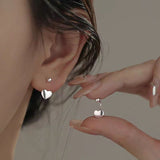 Sterling Silver Screw Heart-Design Earrings