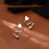 Sterling Silver Screw Heart And Star Stud Earrings