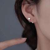 Sterling Silver Screw Heart And Star Stud Earrings